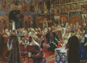 Фото  14. Суд над патриархом Никоном. Худ. С.Д. Милорадович, 1906 г.